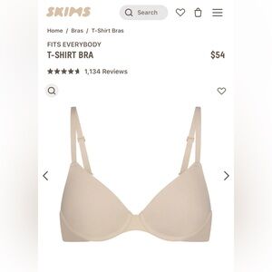 SKIMS T-Shirt Bra size 38C , Sand color *NWT*
